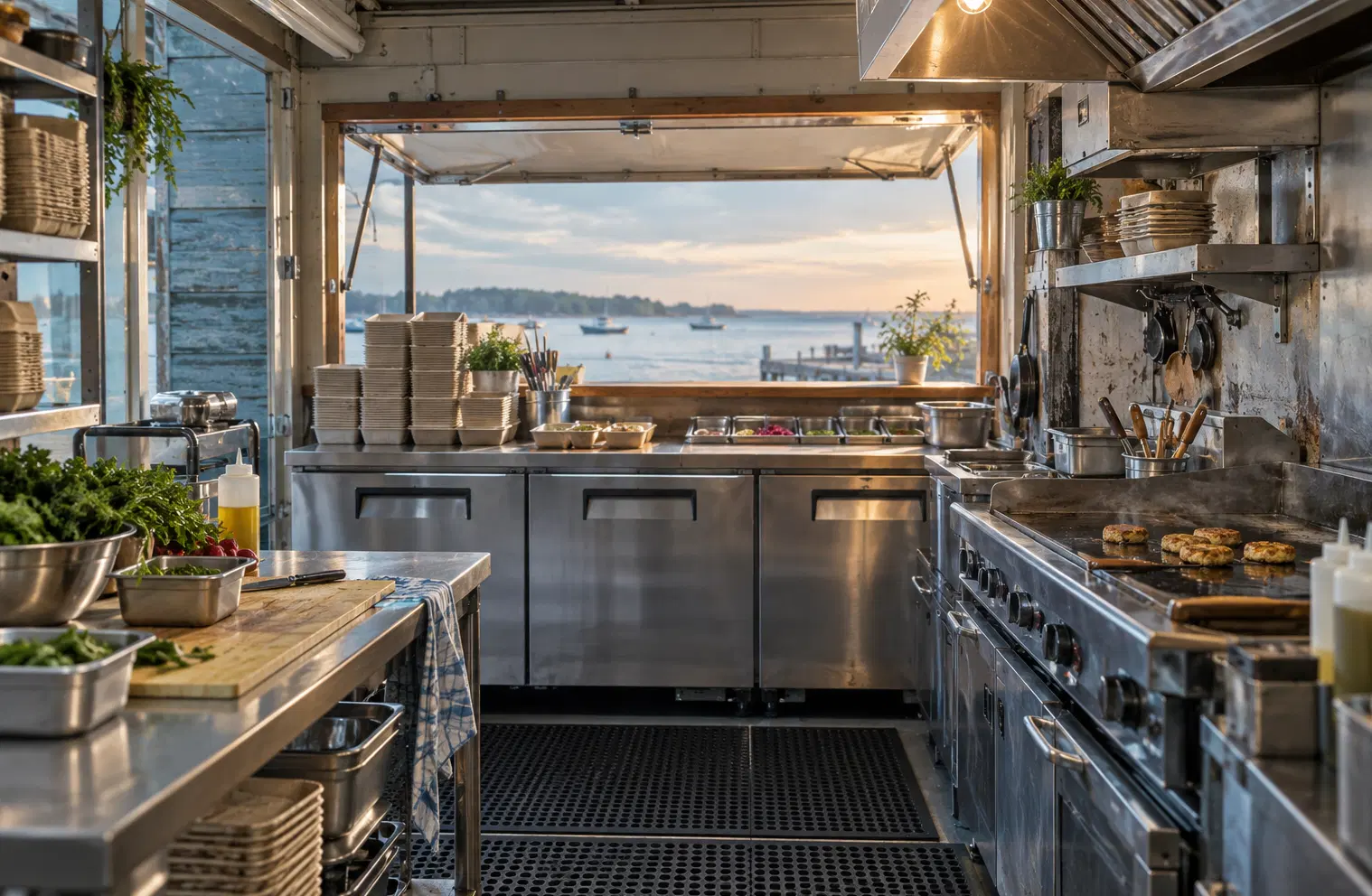 Illustration of mobile food businesses and their working space